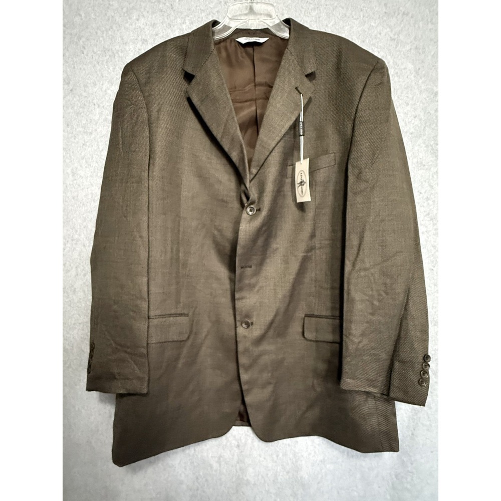 Linea Uomo Blazer Men's 48 XL‎ Brown Textured Sport Coat Lined Wool Blend NWT